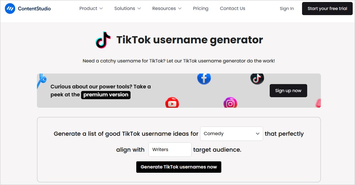 TikTok Username Generator