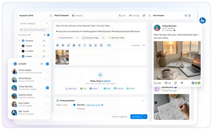 contentstudio linkedin analytics integration