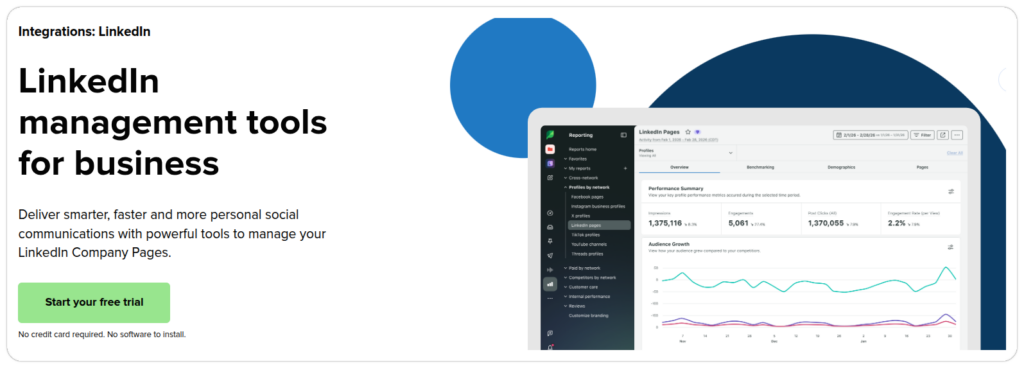 sproutsocial linkedin analytics integration