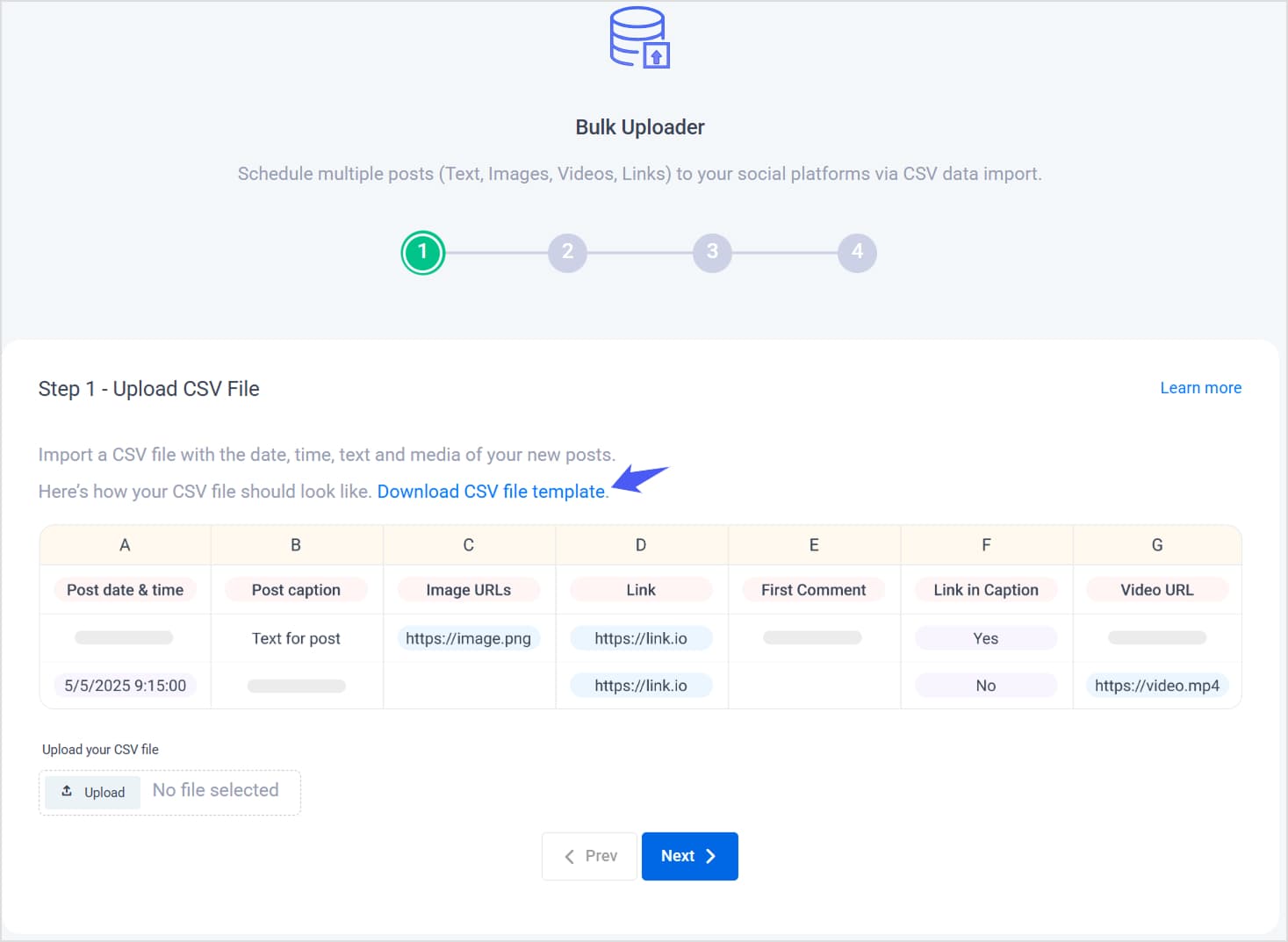 Download ContentStudio CSV File Template