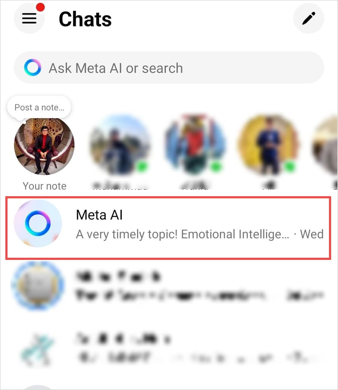 Meta AI conversation in Messenger