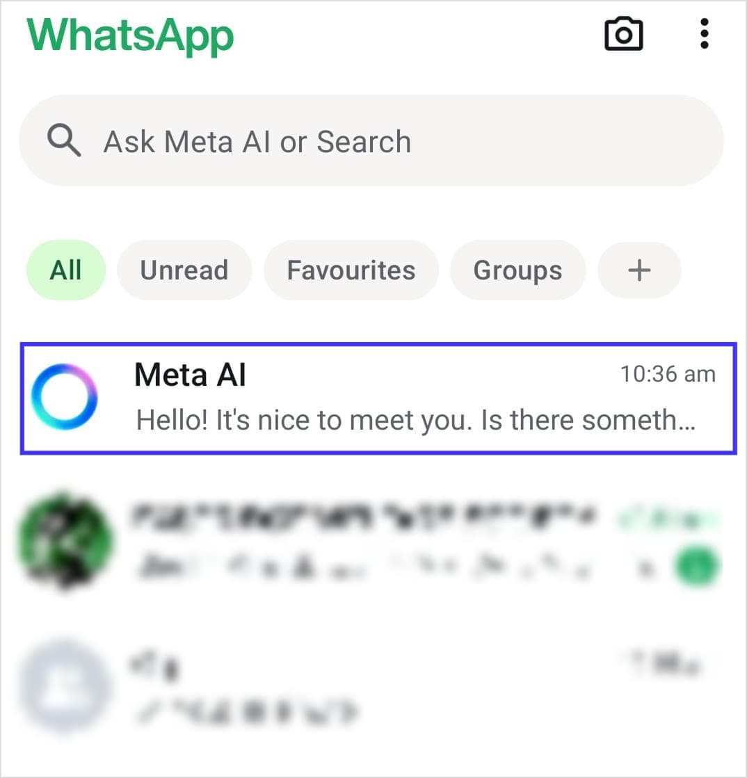 Open Meta AI Chat in WhatsApp