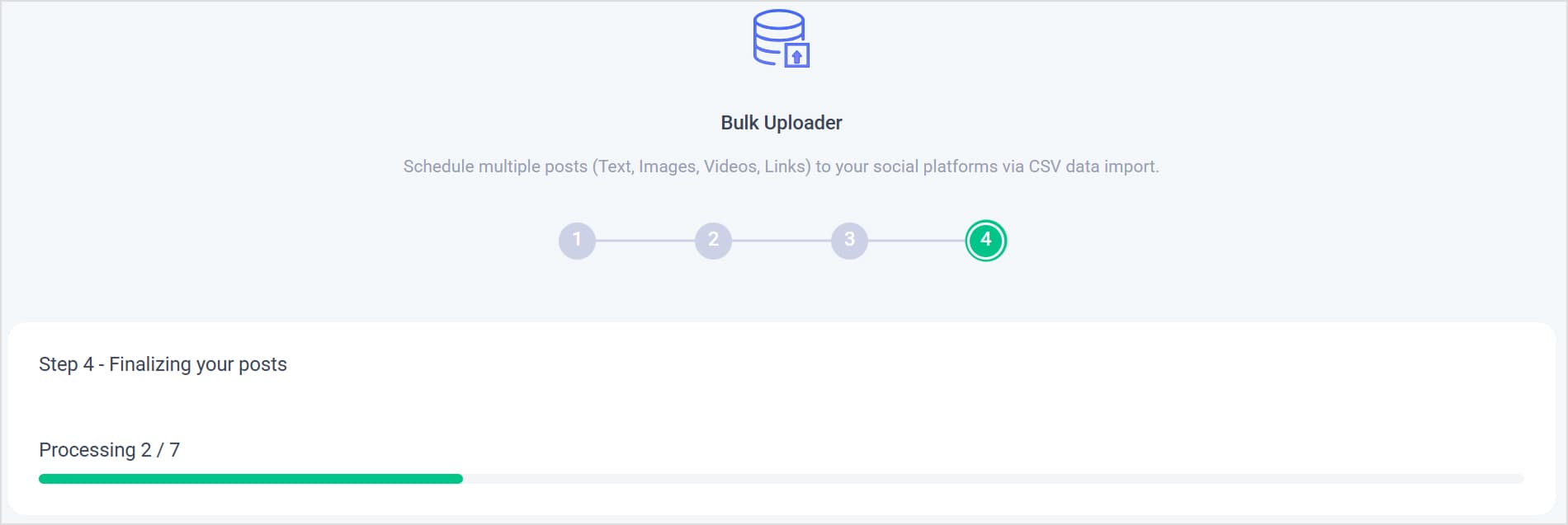 Social media posts bulk uploading