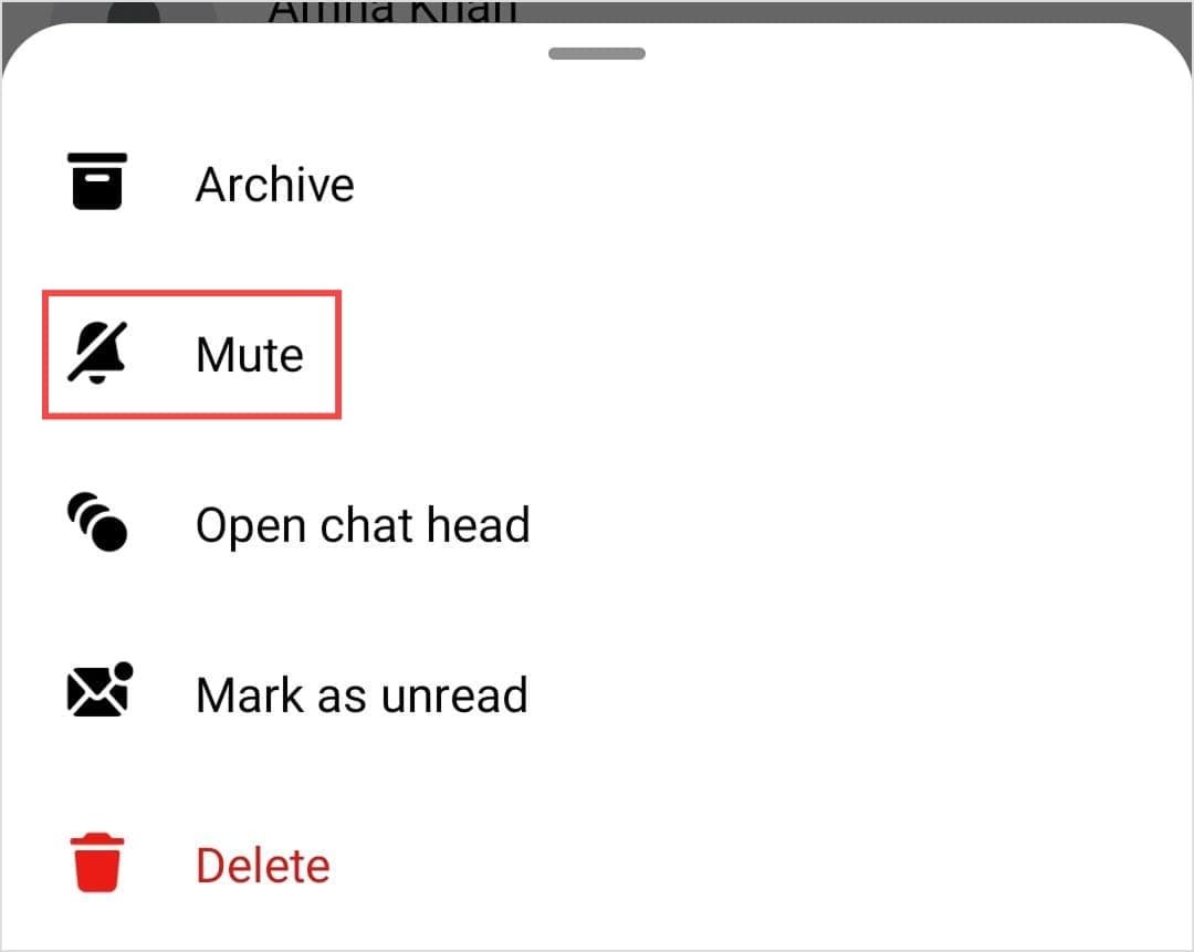 Tap the Mute option