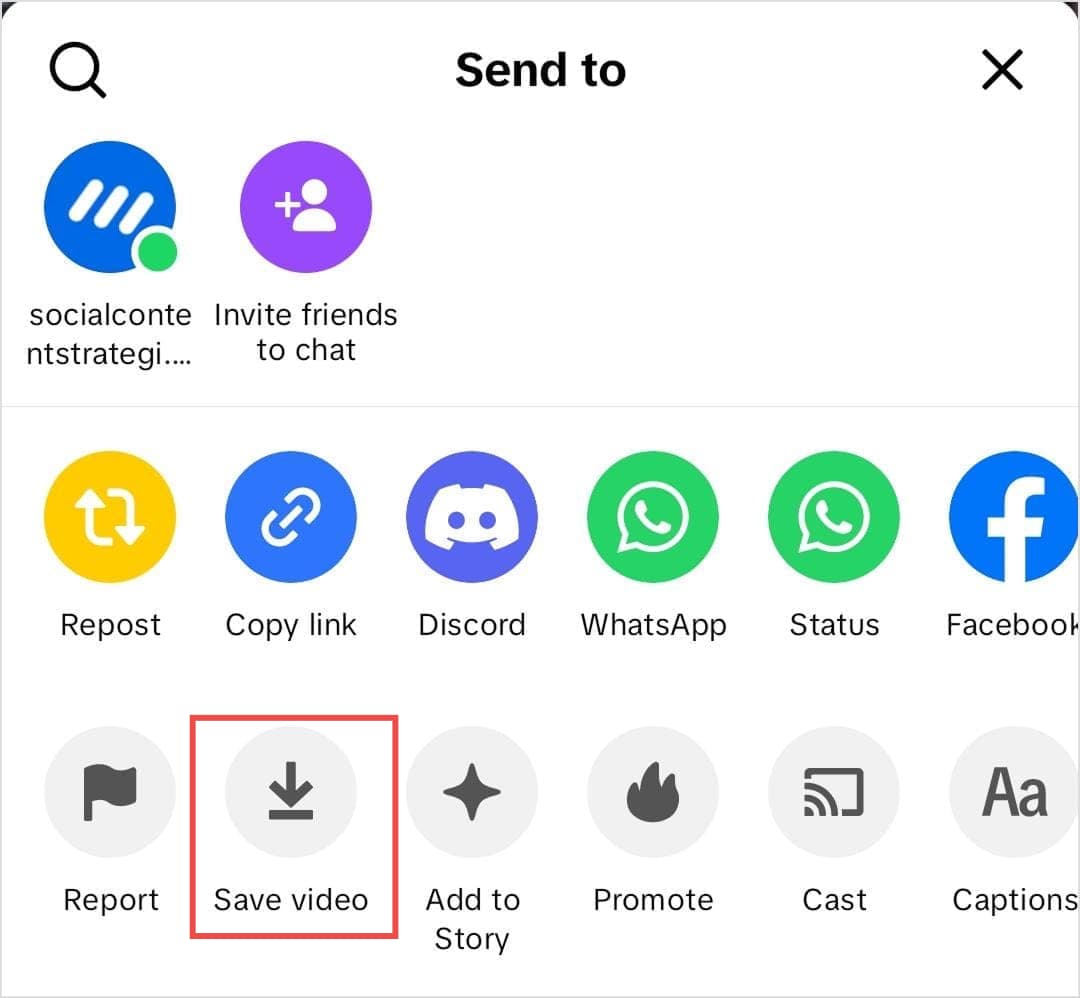 TikTok Save Video Option