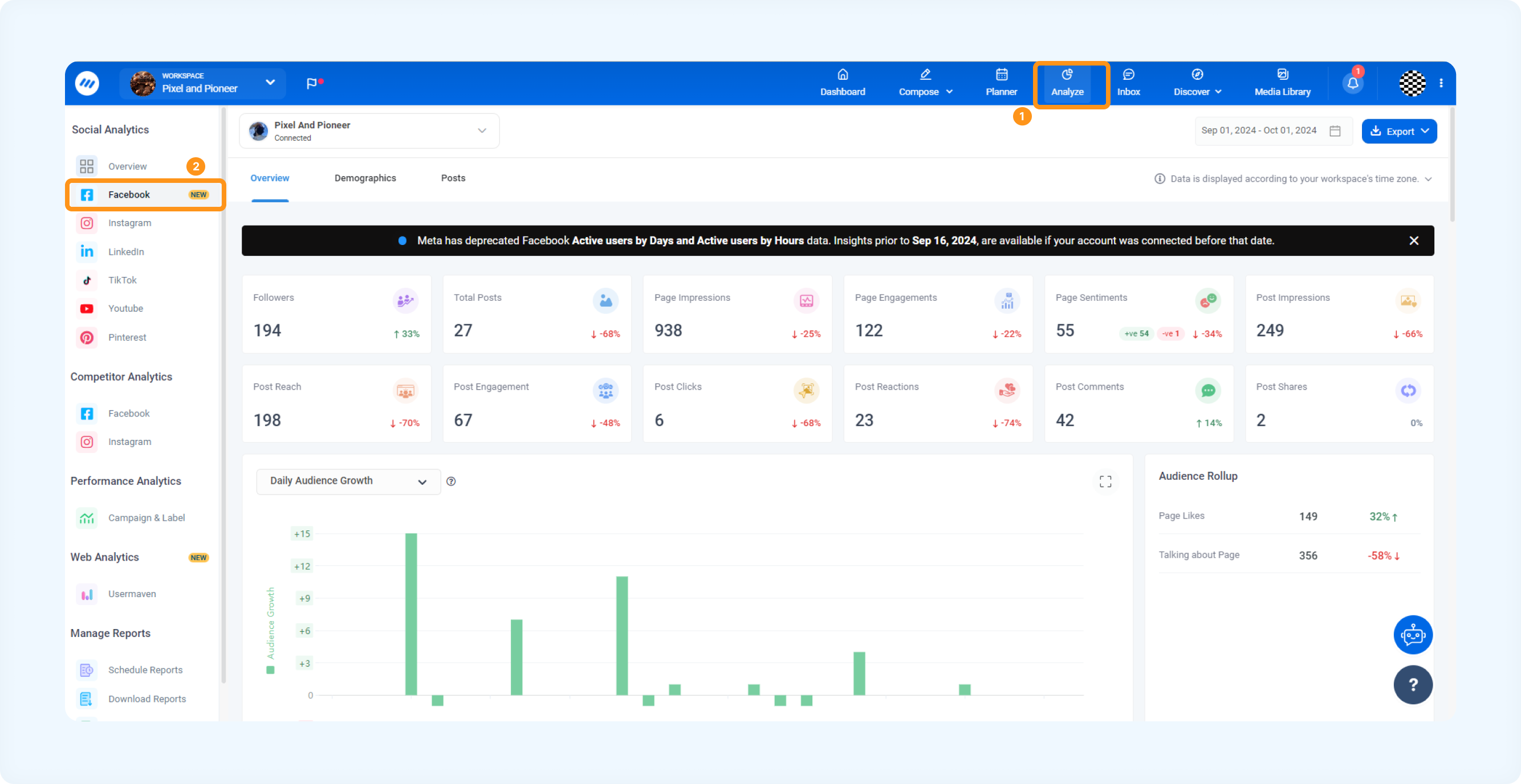 facebook analytics dashboard