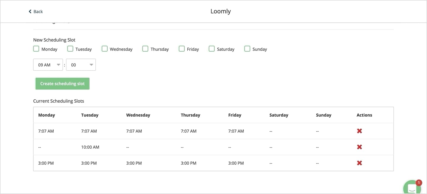 Loomly Scheduler