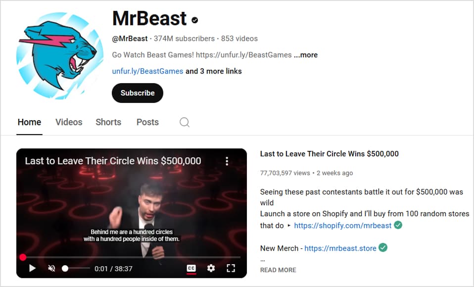 MrBeast YouTube Channel