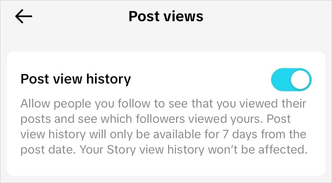 Toggle Post View History On