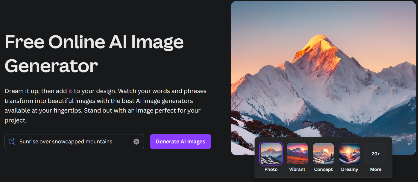 AI image generator by canva