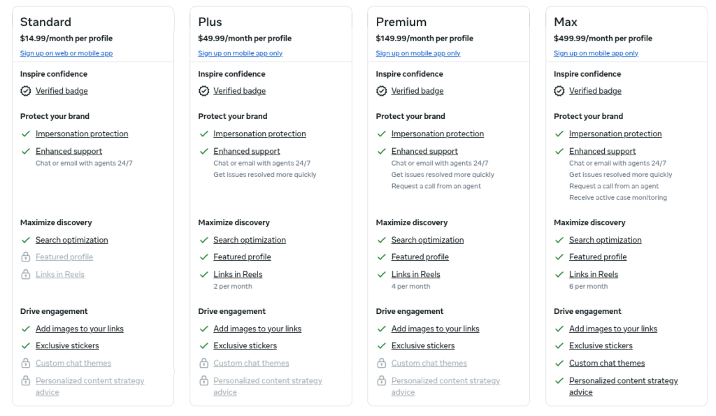 pricing for meta verified 