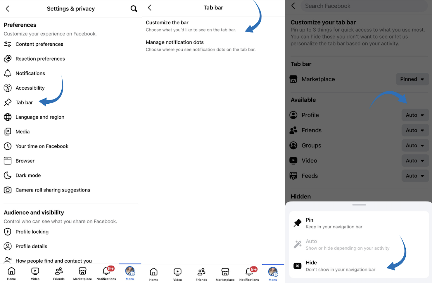 How to hide a Shortcut on Mobile app