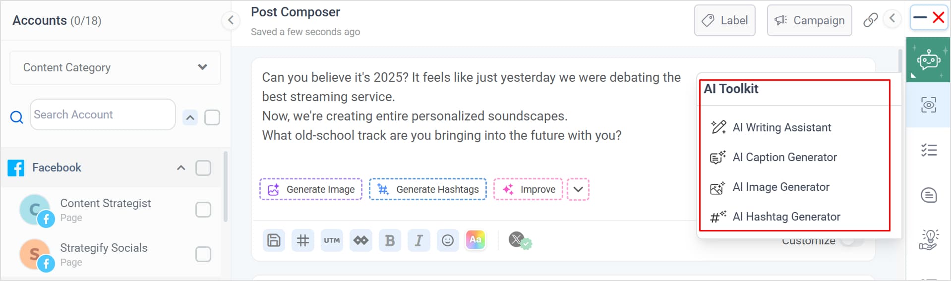 ContentStudio AI assistant