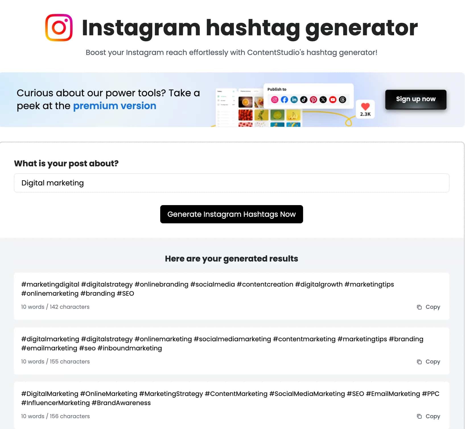 Instagram Hashtag Generator