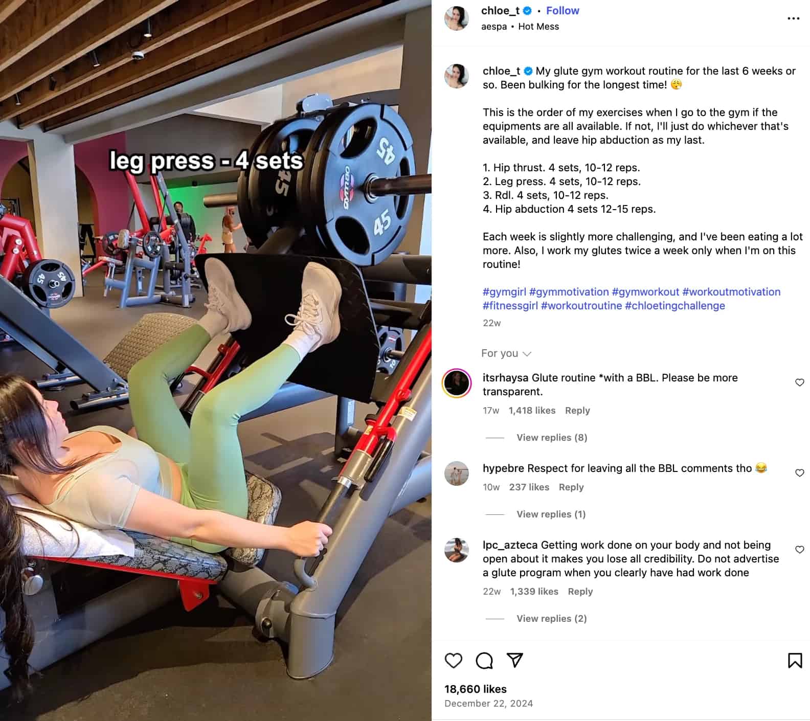 Fitness influencer Chloe Ting 