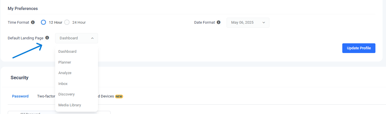 default landing page 