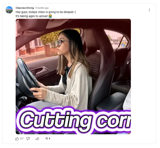 Update subscribers about the video delays