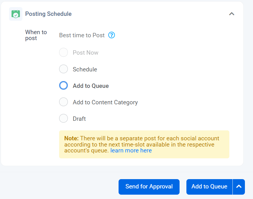 Adding post to Content Queues