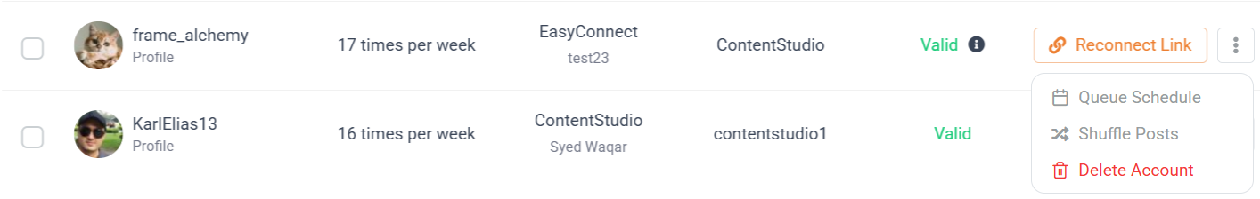 Setup queue schedule