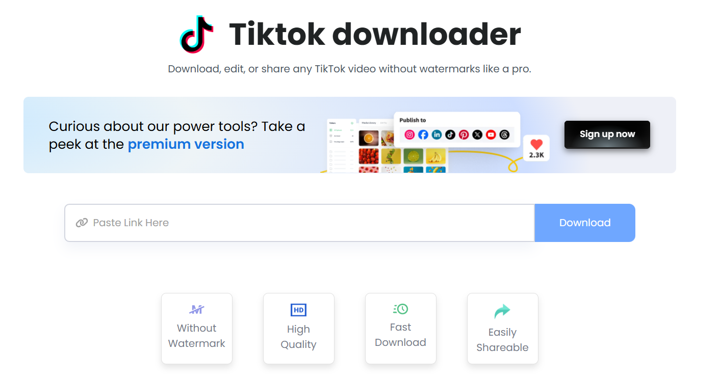 Tiktok video downloader by ContentStudio