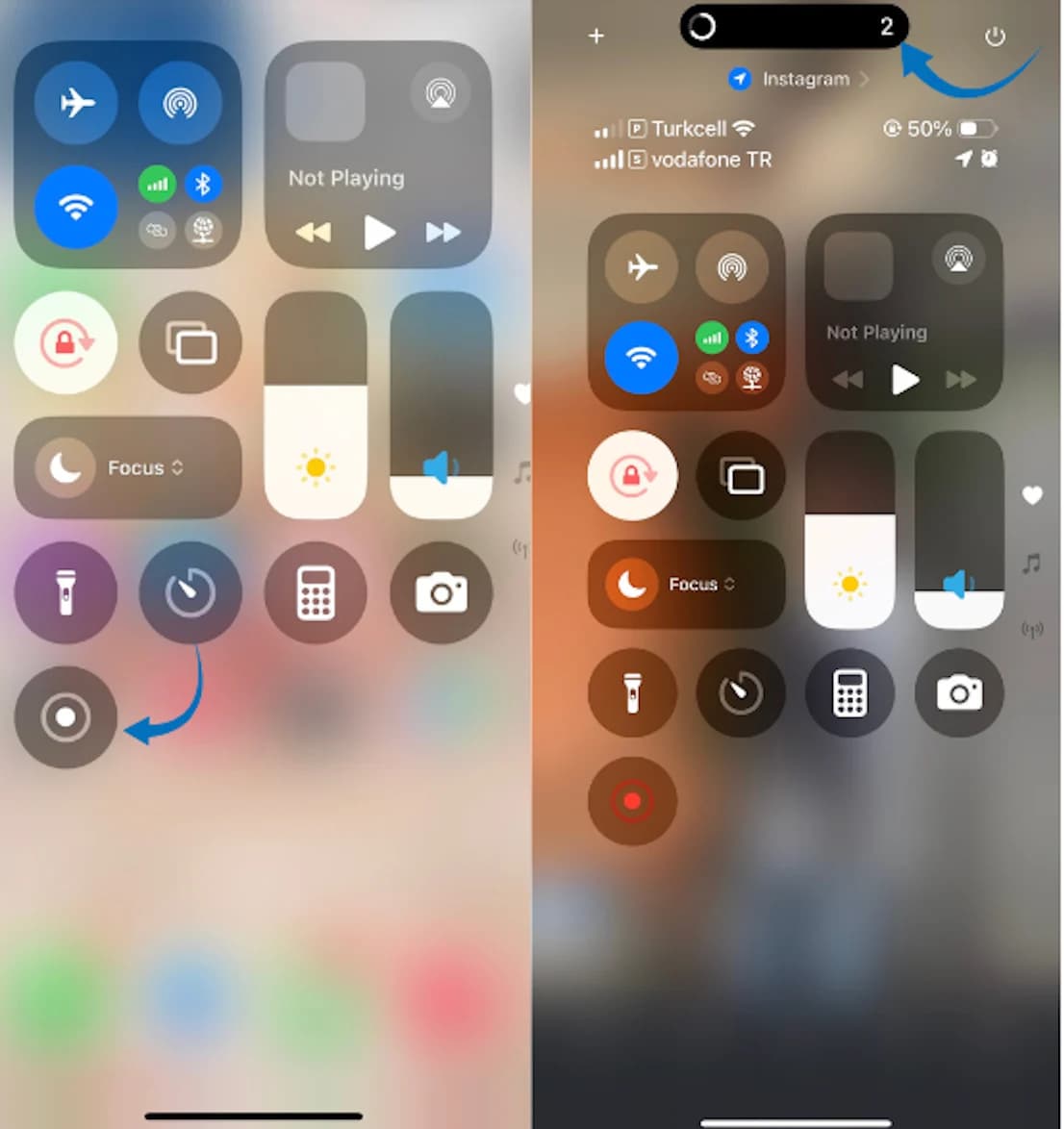 Tap the screen recording icon