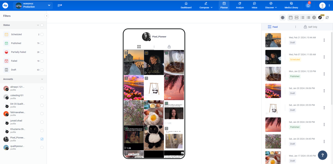 tiktok grid view