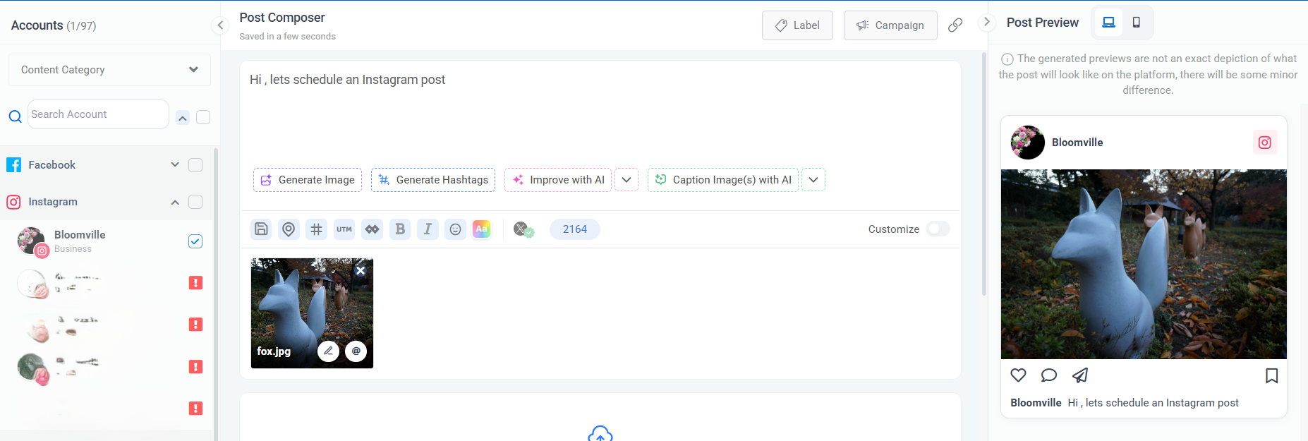 Add and image or video to the composer