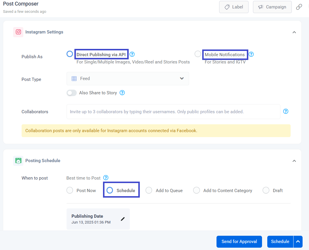 Dual publishing options