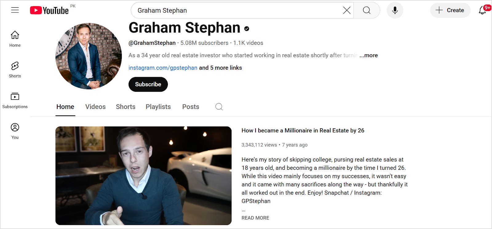 Graham stephan YouTube channel
