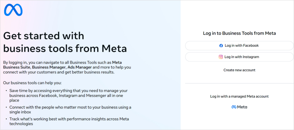 sign in on meta business suite