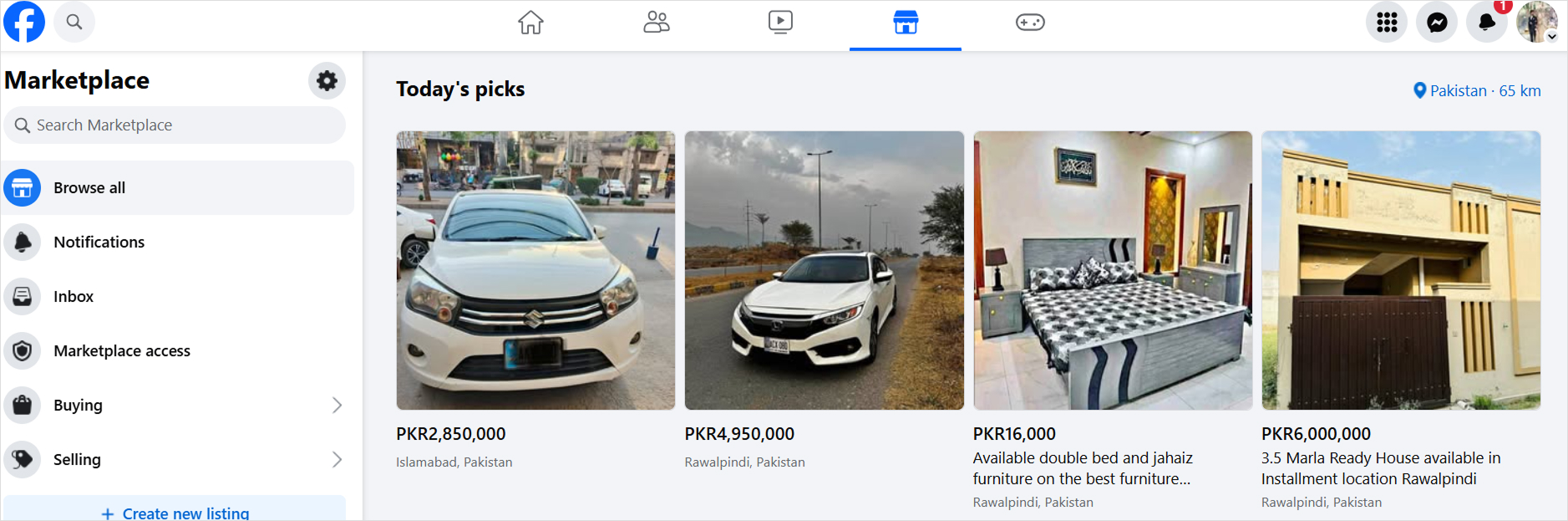 Facebook marketplace