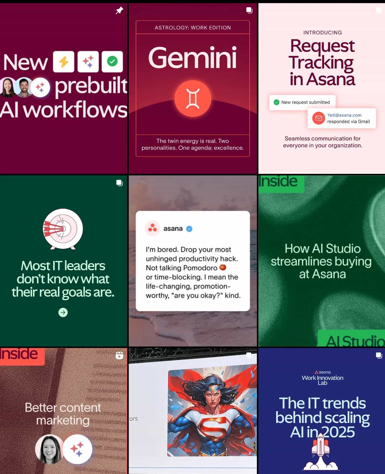 nstagram grid showing post