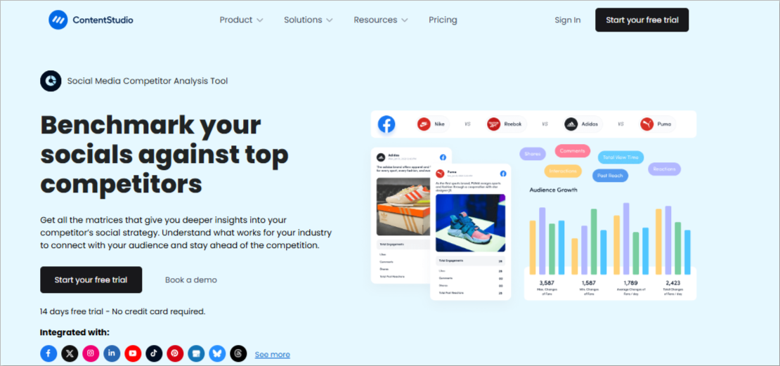 Social media competitor analytics