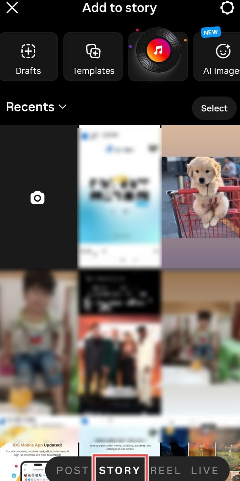 Capture or select story 