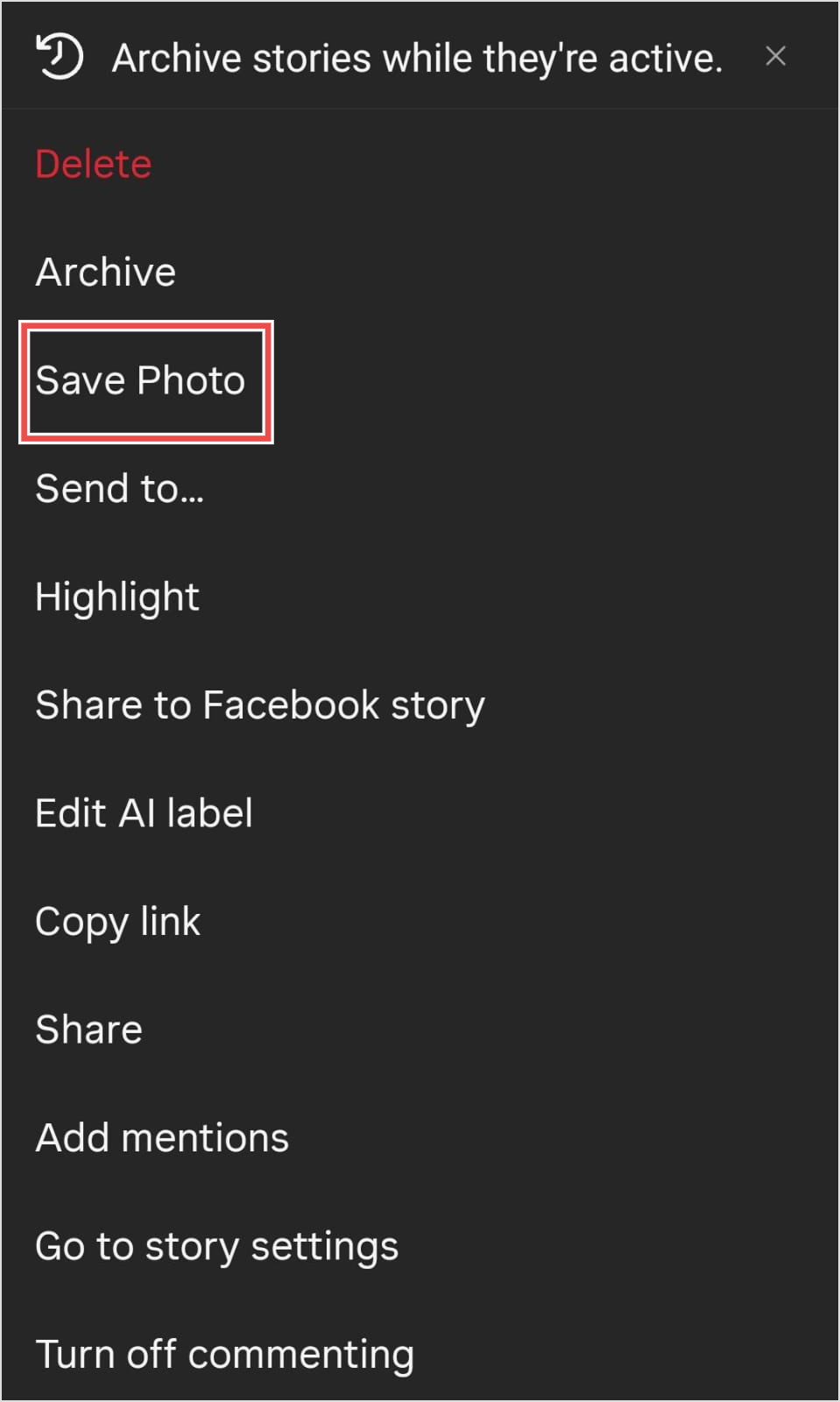 Choose Save photo