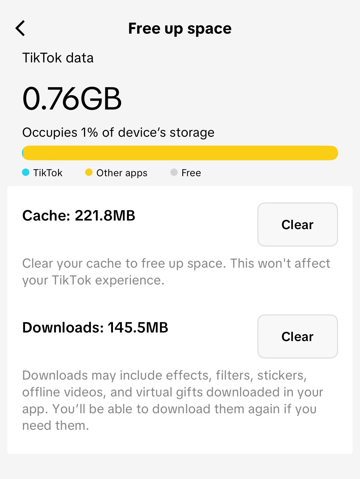 Clear TikTok Cache