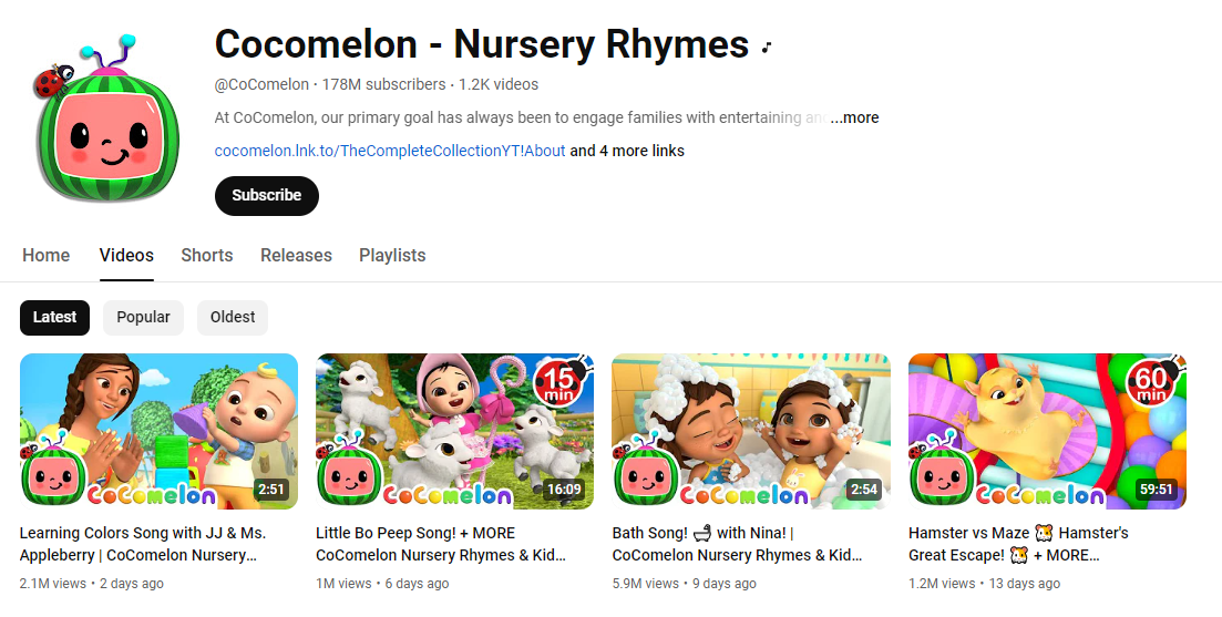 Cocomelon YouTube channel