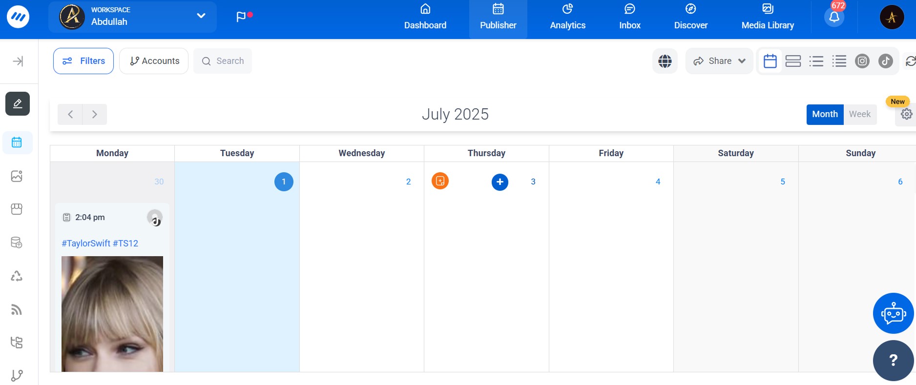 Content Studio planner