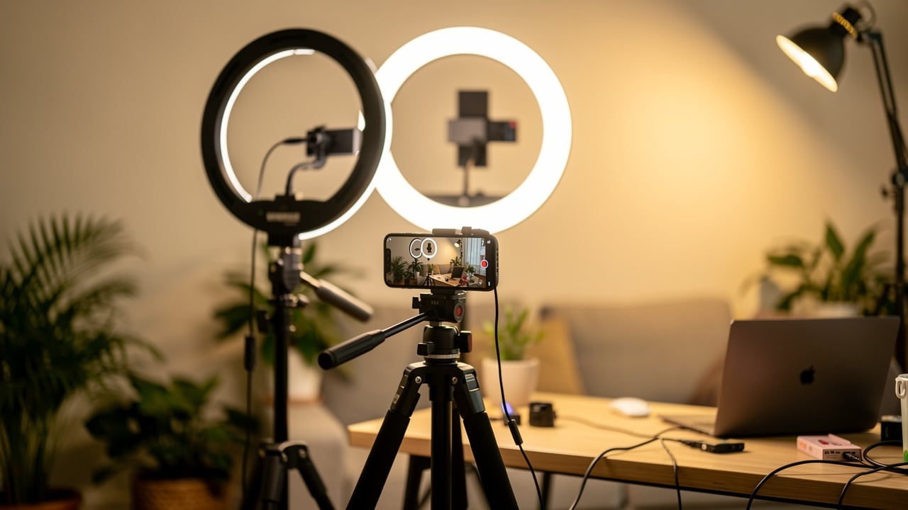 content creator producing authentic social media video content