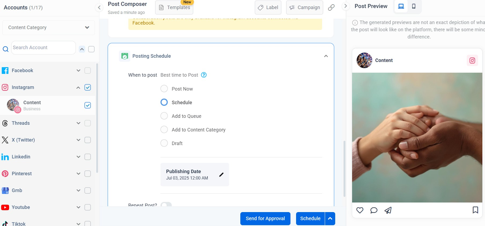 Create story using composer