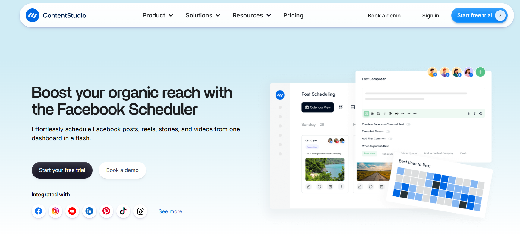 ContentStudio's Facebook scheduler
