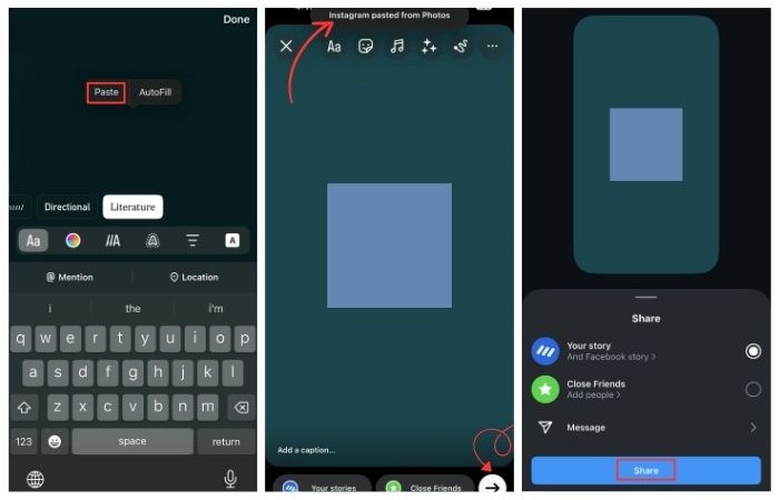 How to copy paste photos from gallery steps 6-8