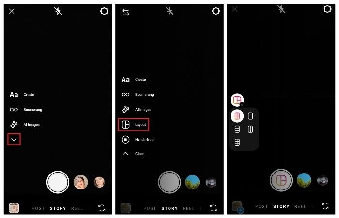 How to use Instagram Story layout steps 3-4