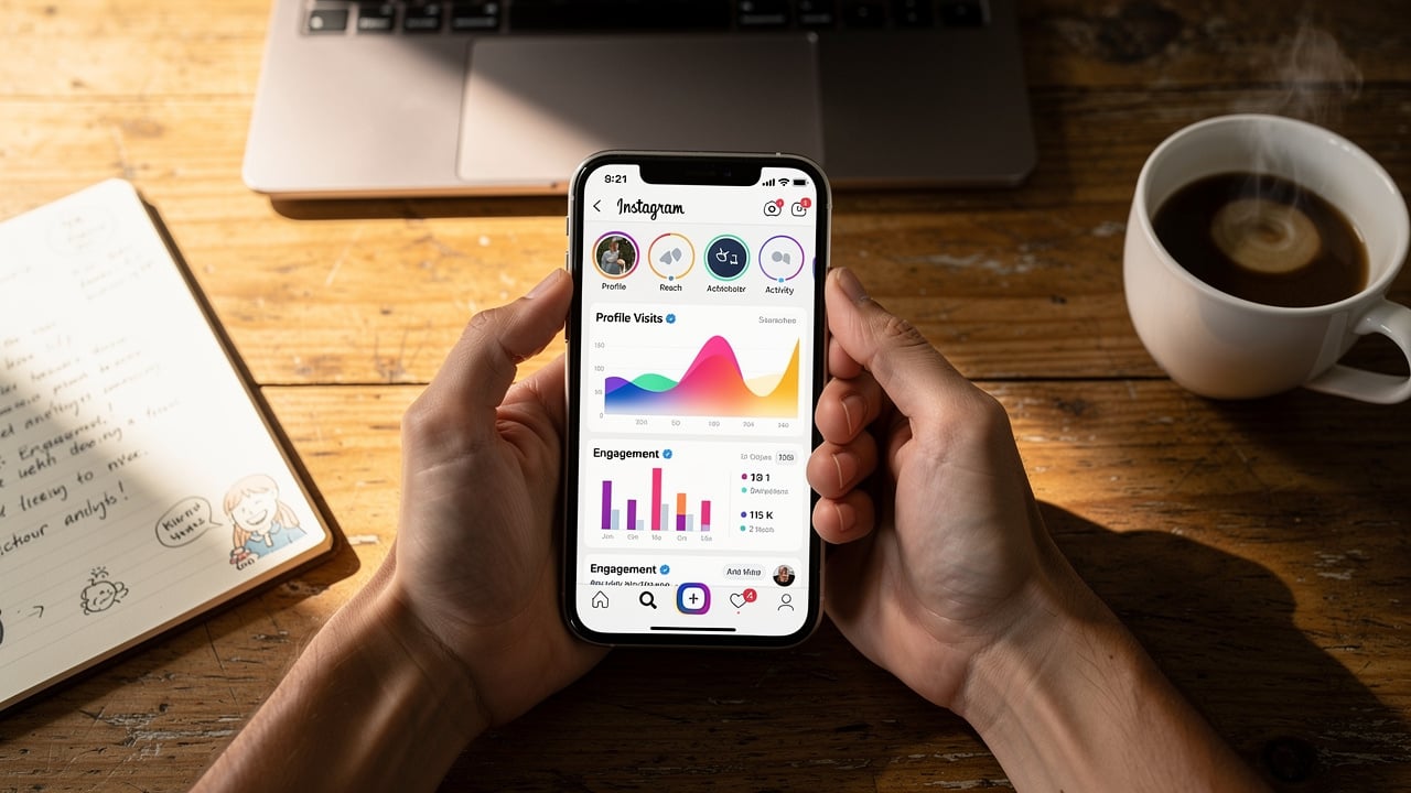 Instagram analytics showing engagement data and metrics