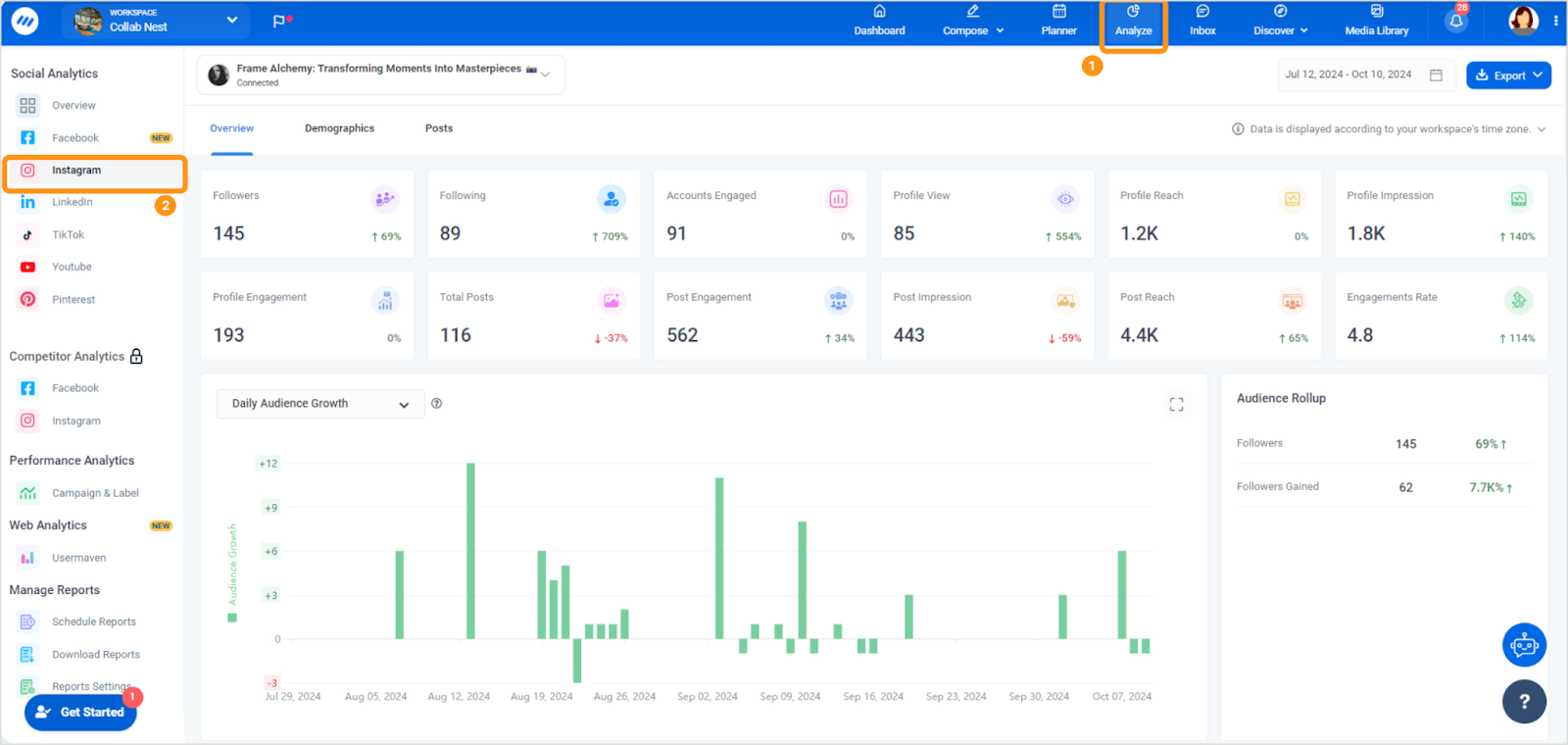 Instagram analytics