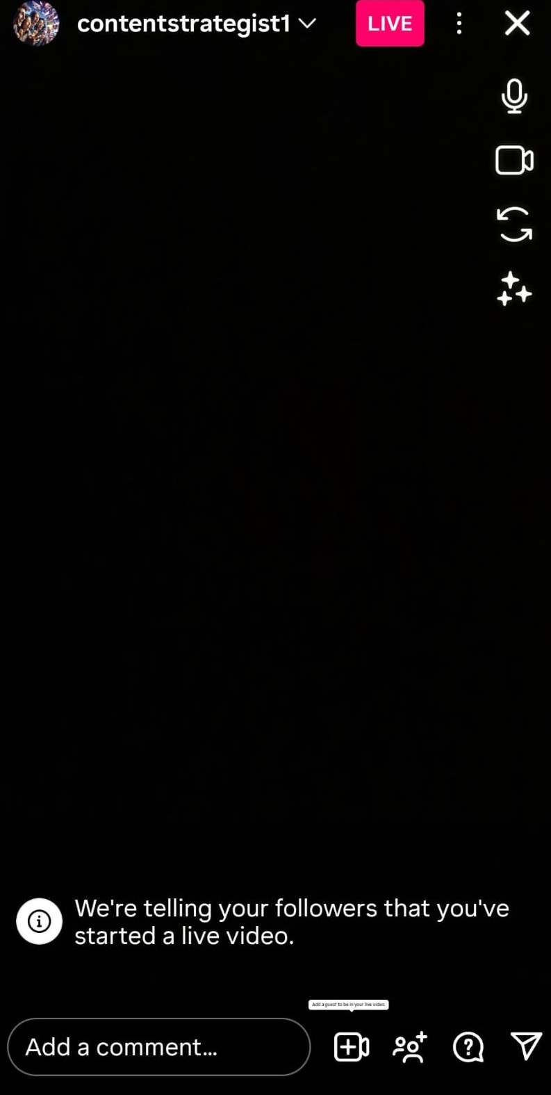 LIVE screen preview