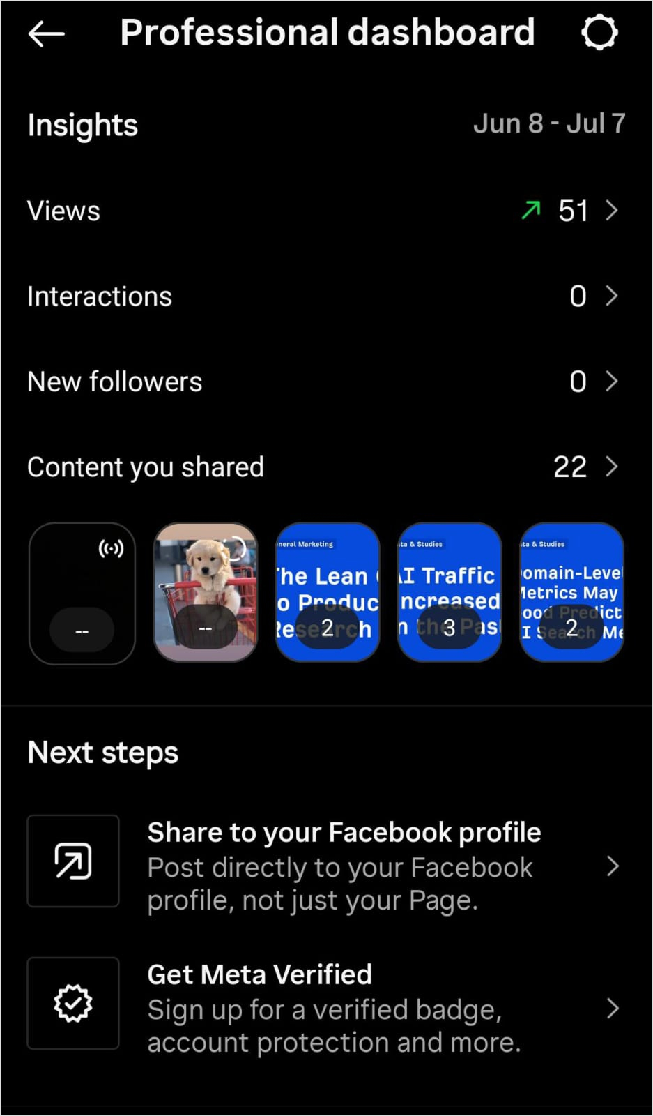 Professional dashboard