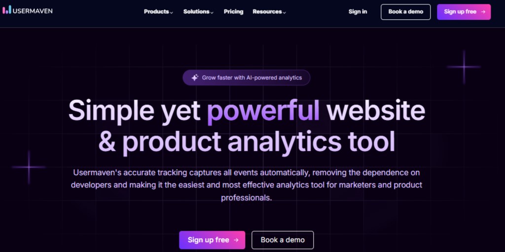 Usermaven website