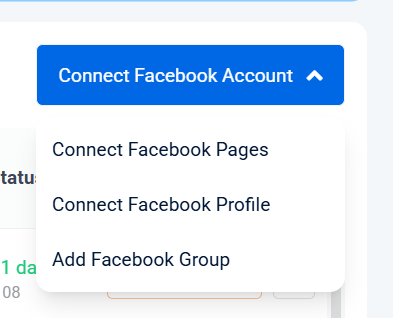 Choose Facebook account type
