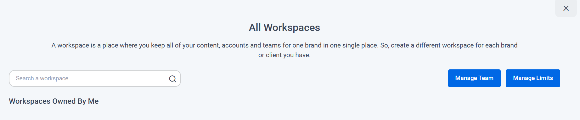 Choose workspace
